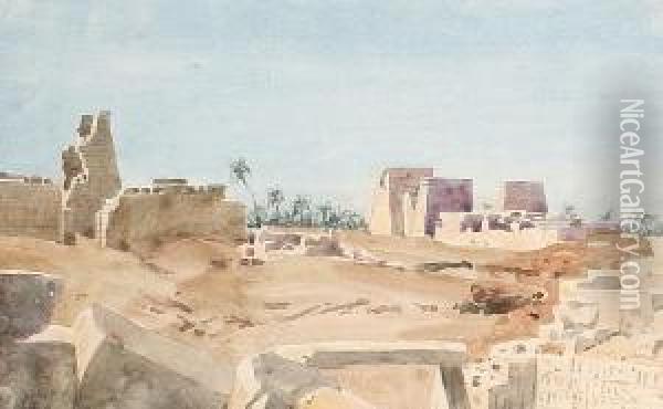 View Of Karnac, Thebes Oil Painting - Richard Phene Spiers