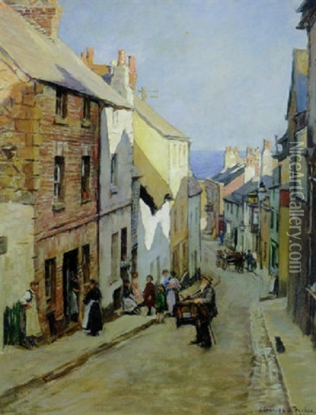 A Street Harmony Oil Painting - Stanhope Forbes
