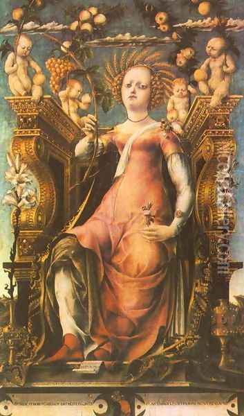 Ceres Enthroned 1450-60 Oil Painting - Michele Pannonio