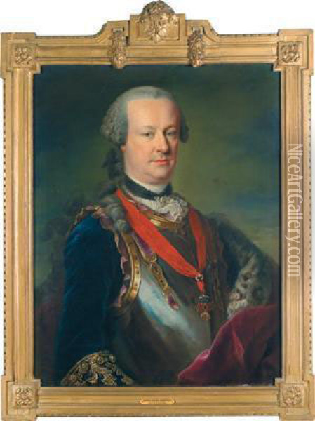Ritratto Di Principe Tedesco Oil Painting - Johann Georg Ziesenis