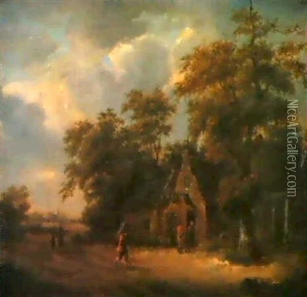 Wirtshaus Am Waldesrand Oil Painting - Cornelis Gerritsz Decker