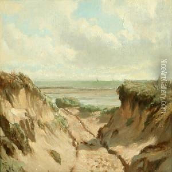 View Through Thesand Dunes Oil Painting - Vilhelm J. Rosenstand