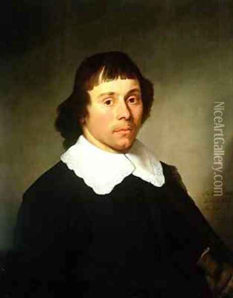 Portrait of a Young Man in a Black Costume with a White Lace Collar Oil Painting - Jacob Gerritsz. Cuyp