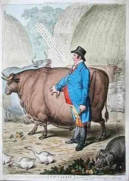 Fat-Cattle Oil Painting - James Gillray