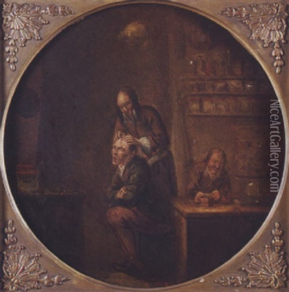 Pharmacy Interior With Figures Oil Painting - Quiringh Gerritsz van Brekelenkam