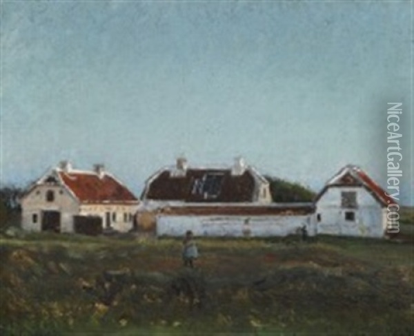 View Of Tuxen's House In Skagen Oil Painting - Viggo Johansen
