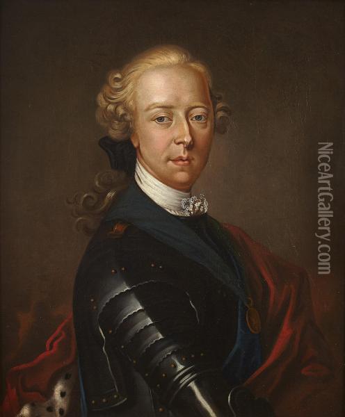 Half Length Portrait Of James Edward Francis Stuart The Old Pretender In Armour Oil Painting - Antonio David