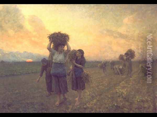 The Last Gleanings Oil Painting - Jules Breton