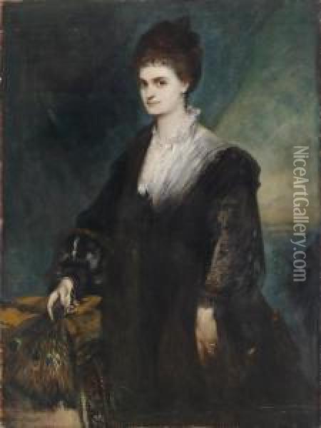 Portrait Of Countess Marie Von Coudenhove-kalergi Oil Painting - Hans Makart