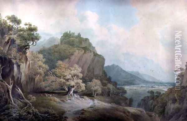 Val dAosta, Piedmont Oil Painting - John Warwick Smith