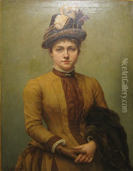 Damesportret Oil Painting - Cesar Geerinck