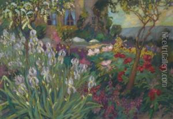 Le Jardin Aux Iris Oil Painting - Robert Antoine Pinchon
