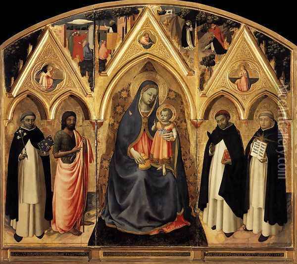 St Peter Martyr Altarpiece Oil Painting - Giotto Di Bondone