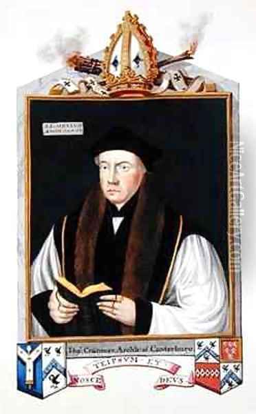 Portrait of Thomas Cranmer 1489-1556 Archbishop of Canterbury from Memoirs of the Court of Queen Elizabeth Oil Painting - Sarah Countess of Essex
