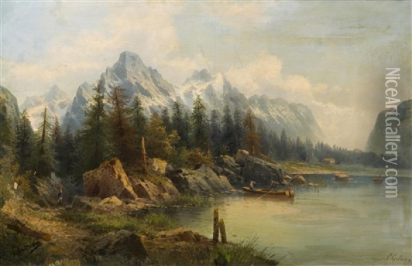 Alpine Landscape Oil Painting - Karl Kaufmann