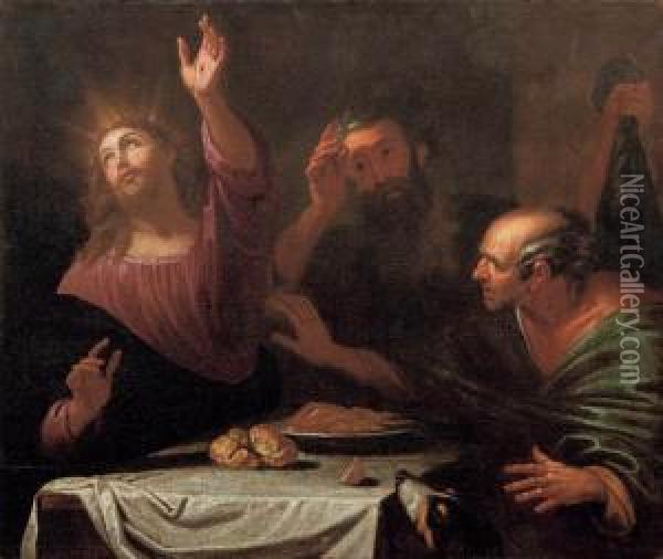 Cena In Emmaus Oil Painting - Giocchino Assereto