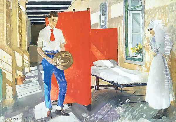 Balcony of the troopers' ward, 14th Australian General Hospital, Abbassia Oil Painting - George Lambert