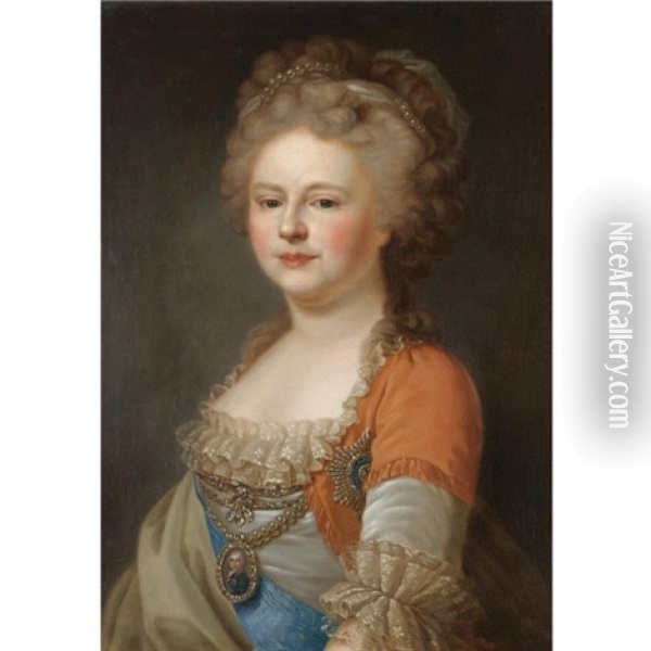 Portrait Of Tsaritsa Maria Fedorovna Oil Painting - Johann Baptist Lampi the Elder
