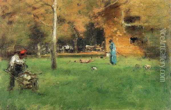 The Old Barn Oil Painting - George Inness