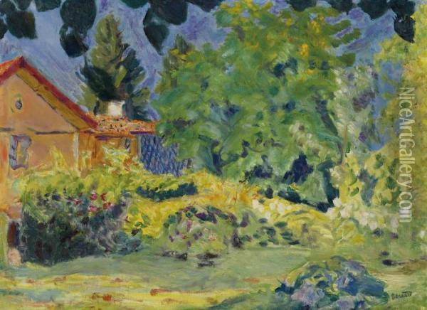 Maison Rose Au Treillage, Le Grande-lemps Oil Painting - Pierre Bonnard