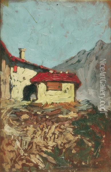 Case Di Montagna Oil Painting - Aurelio Craffonara