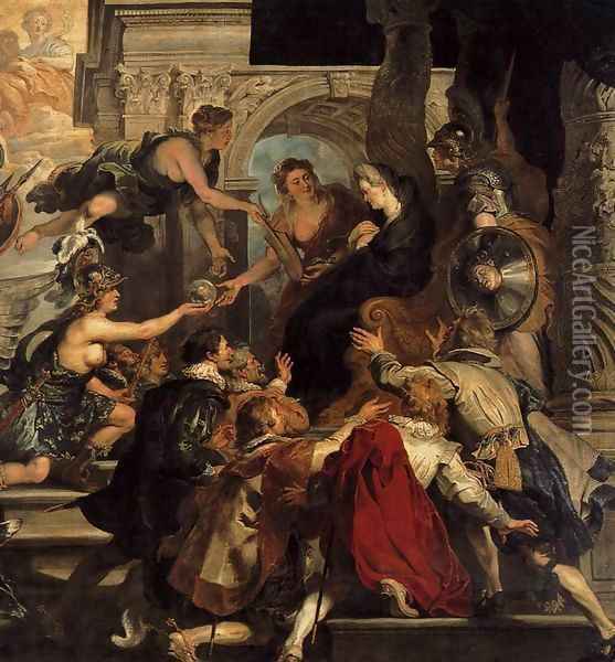 The Apotheosis of Henry IV and the Proclamation of the Regency of Marie de Medic Oil Painting - Peter Paul Rubens