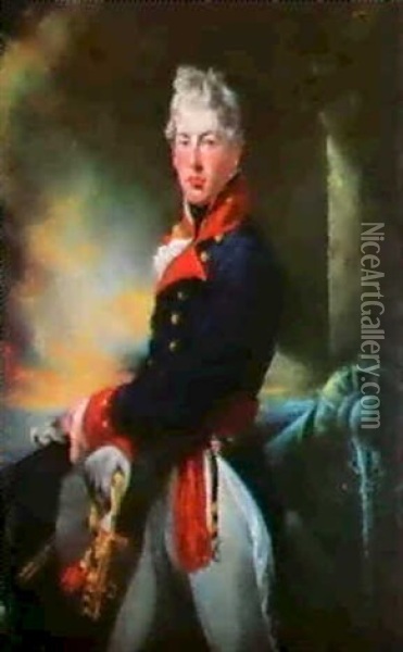 Portrait Of A Young Naval Officer Said To Be H.r.h. The     Duke Of Clarence Later William Iv King Of England Oil Painting - Sir John Hoppner
