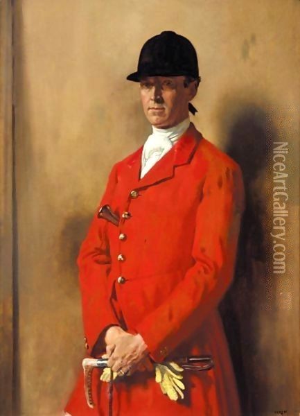 Portrait Of Captain Marshall Roberts, Master Of The South Notts Foxhounds Oil Painting - Sir William Newenham Montague Orpen
