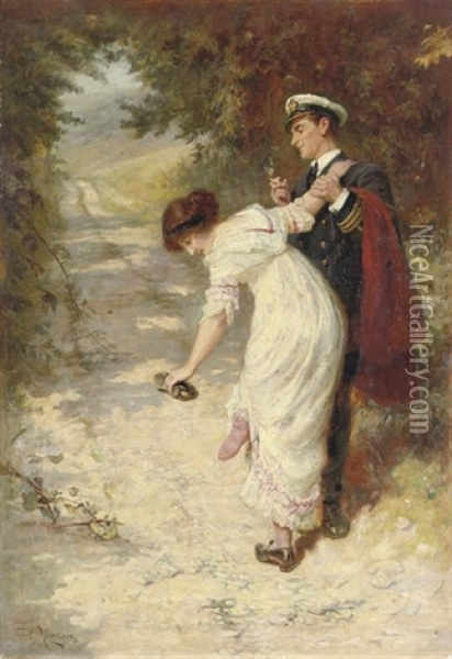 Love's Interruptions Oil Painting - Frederick Morgan