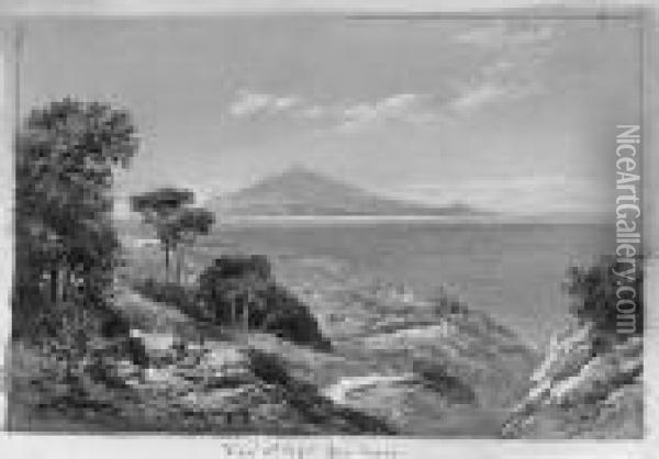 View Of Capri From Massa Oil Painting - Charles Rowbotham