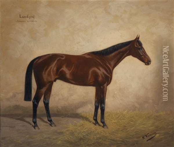 Landgraf V. Louviers A. D. Ladora Oil Painting - Karl Volkers