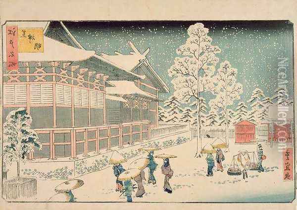 Shiba Jimmei Shrine from the series Famous Places in Edo Oil Painting - Hiroshige II (Ichiusai Shigenobu)