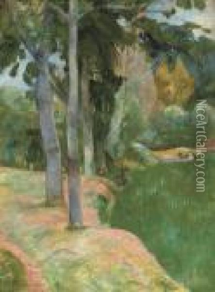 Les Grands Arbres Oil Painting - Paul Gauguin