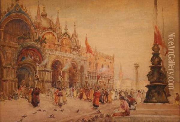 View Of The Santa Maria Della Salute Oil Painting - James W. Milliken