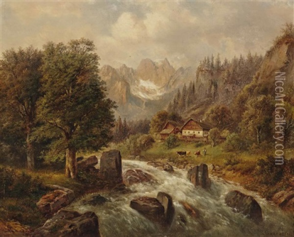 Gebirgsbach Oil Painting - Gustav Barbarini