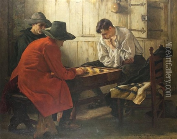 Das Damespiel Oil Painting - Claus Meyer