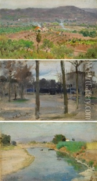 Tre Paesaggi Oil Painting - Federico Andreotti