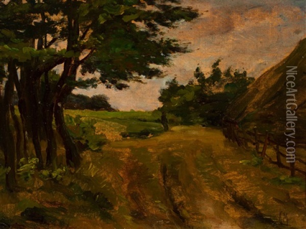 Farm On A Country Road Oil Painting - Anton Mauve