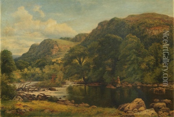 A Tranquil Spot Oil Painting - Benjamin Williams Leader