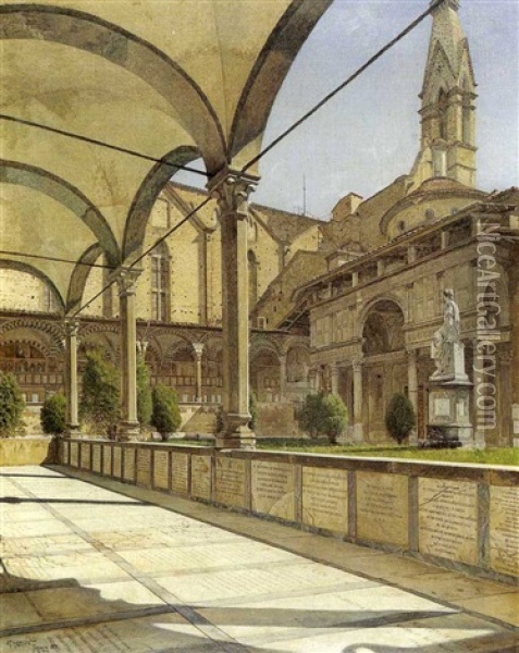 La Cappella Dei Pazzi, Florence Oil Painting - Josef Theodor Hansen