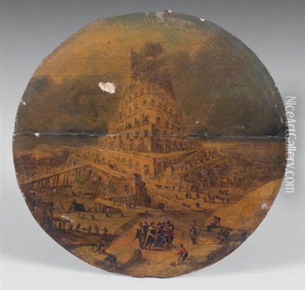 La Tour De Babel Oil Painting - Marten van Valkenborch the Elder