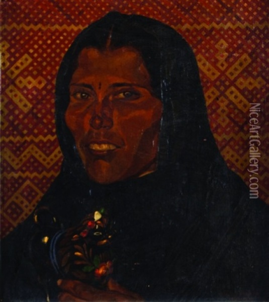 Cabeza De Mujer Oil Painting - Alberto Garduno