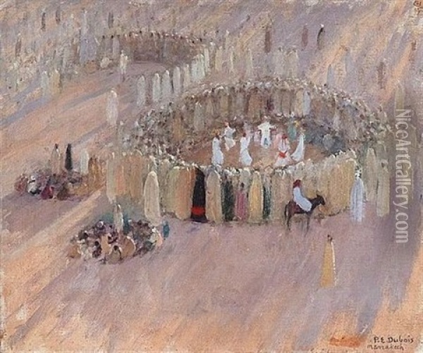 Danseurs Chleuh (marrakech) Oil Painting - Paul Emile Dubois
