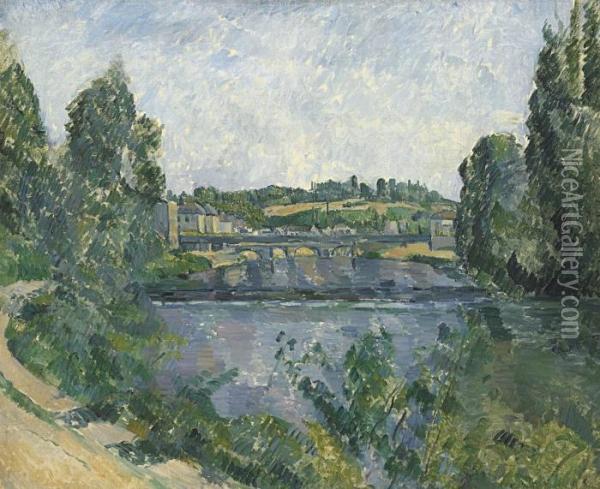 Le Pont Et Le Barrage A Pontoise Oil Painting - Paul Cezanne
