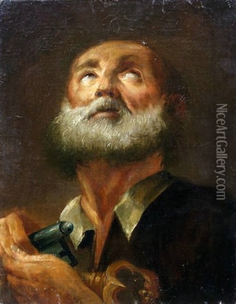 Hl. Petrus Oil Painting - Giovanni Battista Piazzetta