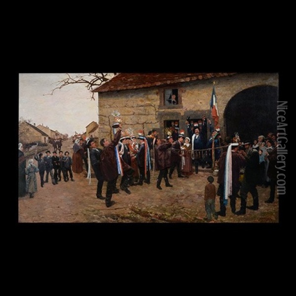 Untitled - Victory Celebration Oil Painting - Alfred Pierre Joseph Jeanmougin