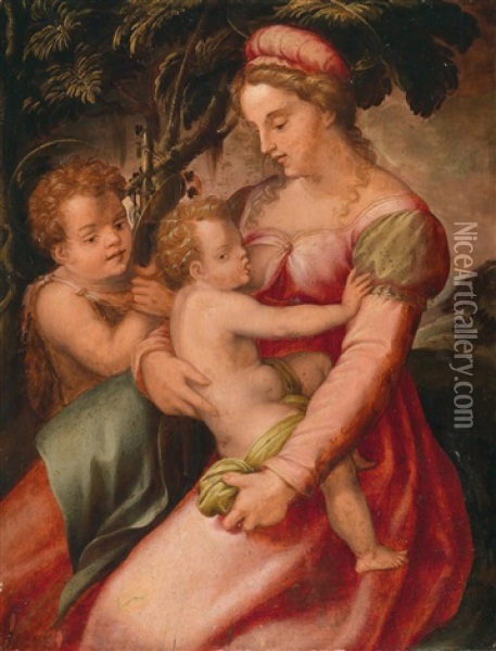 Madonna Mit Kind Und Johannesknaben Oil Painting - Pier Francesco Di Jacopo Foschi