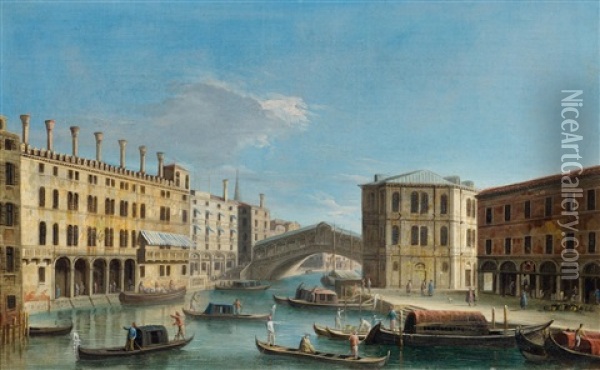 Canal Grande Mit Blick Auf Die Rialto-brucke Oil Painting -  Master of the Langmatt Foundation Views