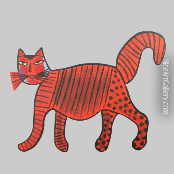 Red Cat Oil Painting - Corneille De Lyon