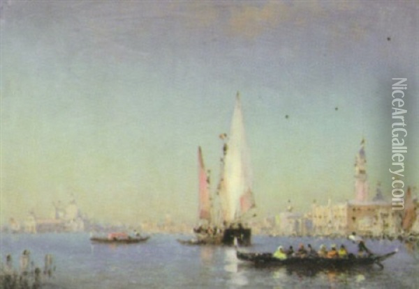 Venise, L'entree Du Grand Canal Oil Painting - Amedee Rosier